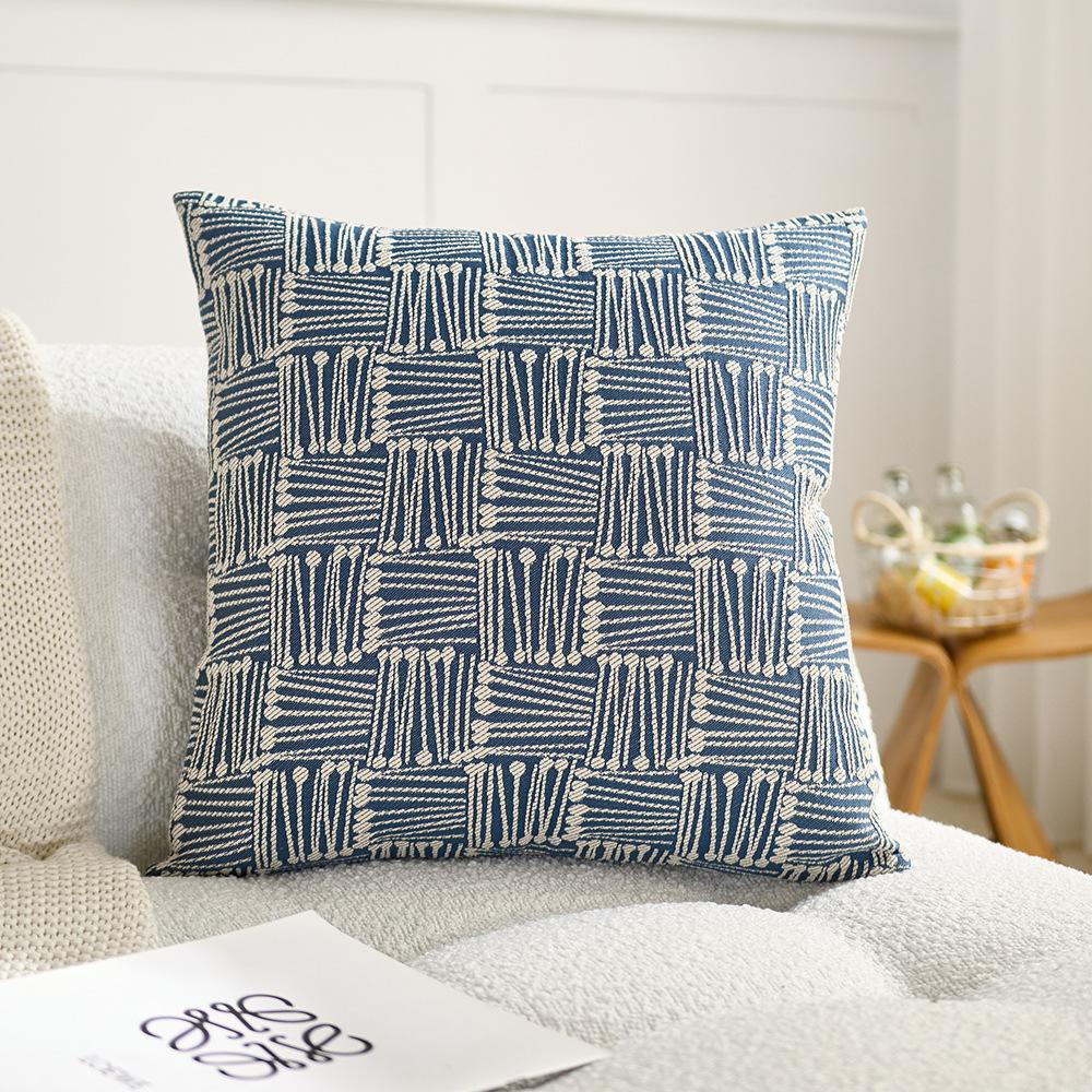

Nordic double-sided jacquard pillow cover three-dimensional living room sofa cushion throw pillow imitation cotton and linen simple bedside pillow 45x45 - single pillowcase