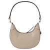 Tory Burch T Monogram Crescent Embossed Pattern Zip Closure Leather Shoulder Tote Bag Women Bags Gray 158514-202