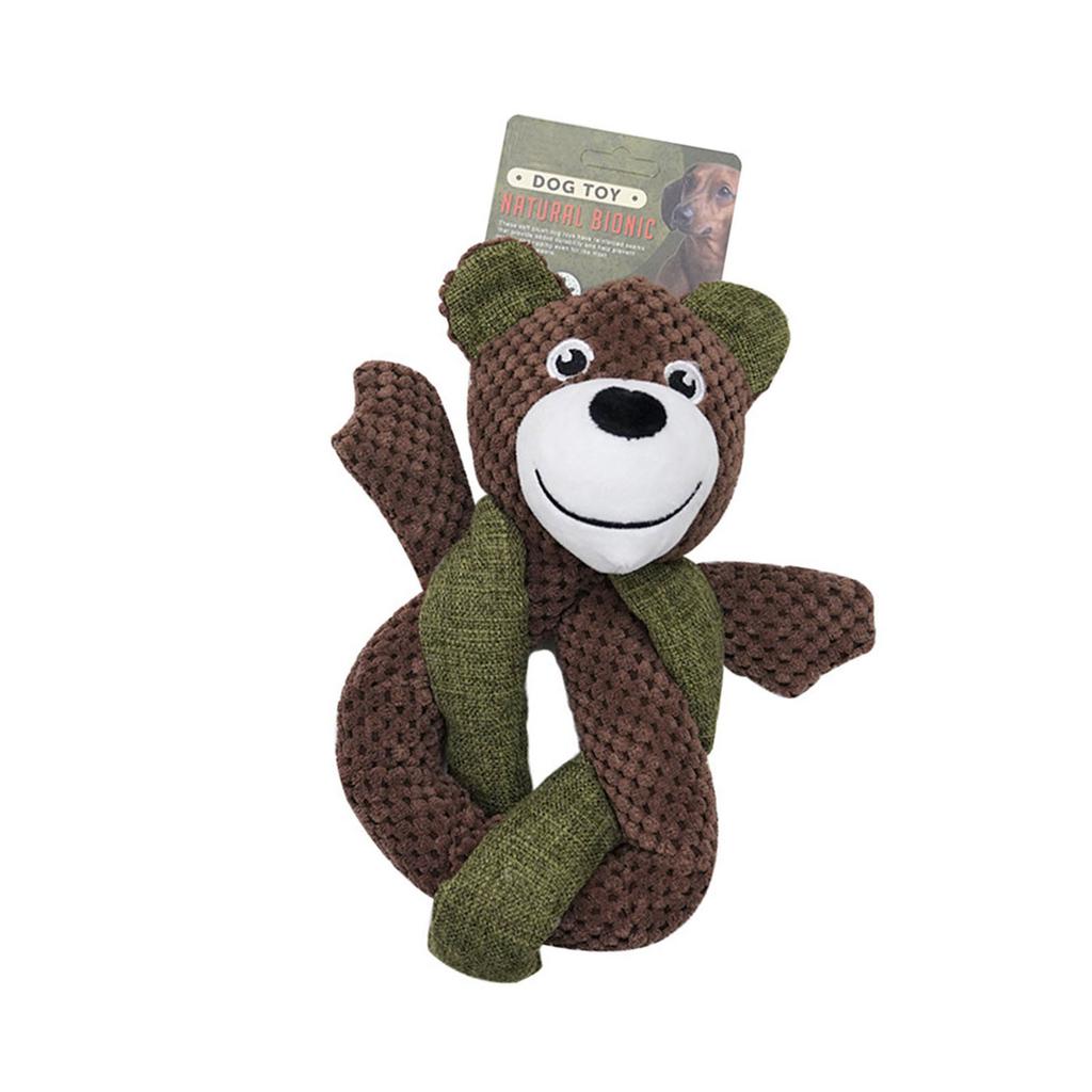 Cartoon Bear Toy for Dogs Tossing Molar Improving Pet Digestion Molar Chew Toy Great Dental Chew Tug Toy