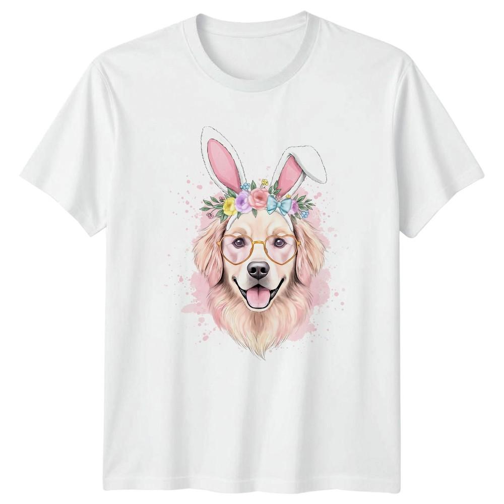 Golden Retriever Easter Bunny Dog With Unisexs TShirt Golden Retriever Dogs Pets S