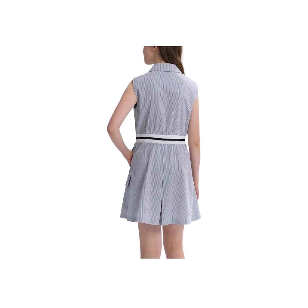 Fila Original Fashion Versatile Casual Simple Comfortable Striped Sleeveless Dress Women Dresses Cloud-Mushroom-White F11W529314F-WT