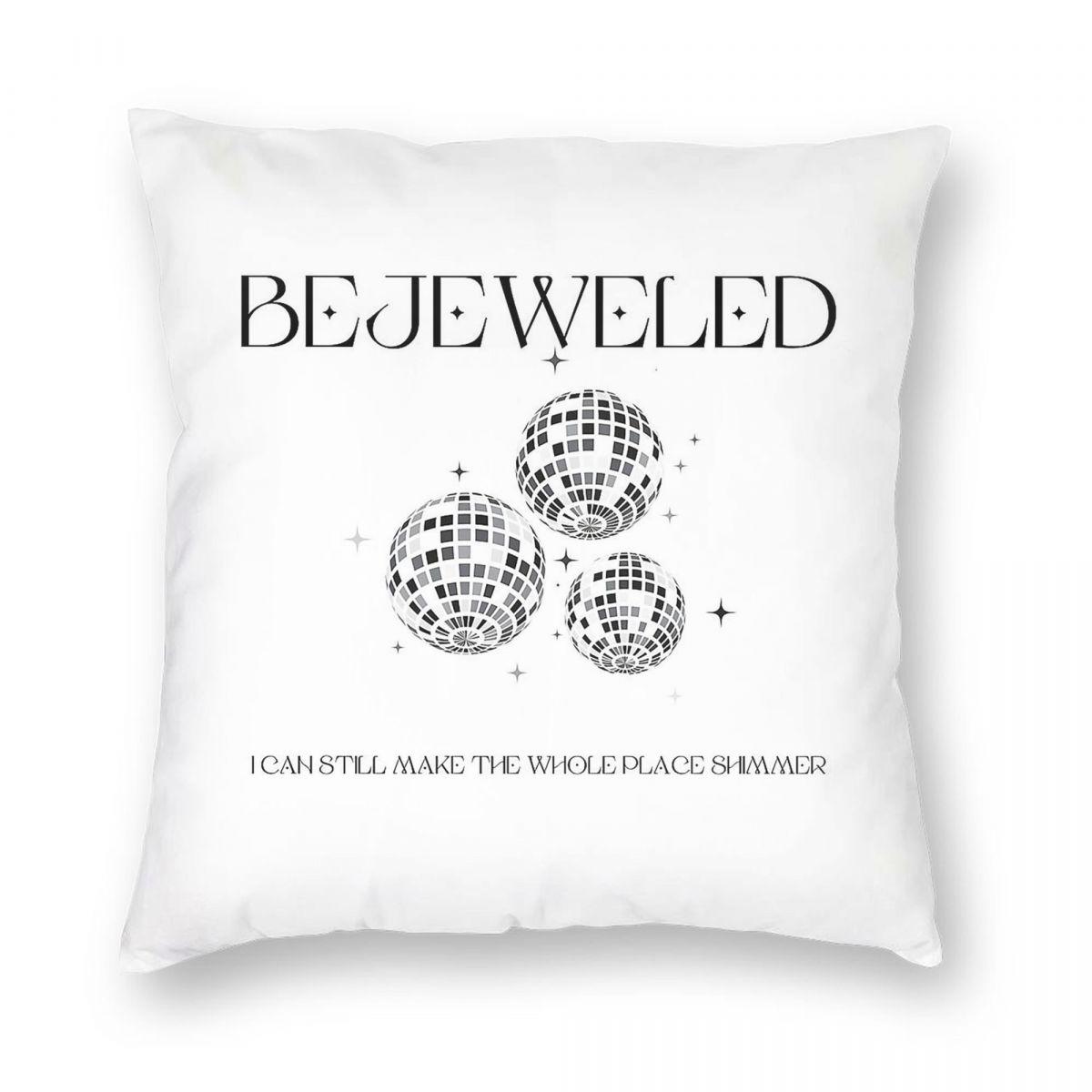 Bejeweled Make The Whole Place Shimmer Pillowcase Polyester Linen Velvet Creative Zip Decor Car Cushion Cover Peach skin 18*18(CM)-1Pcs