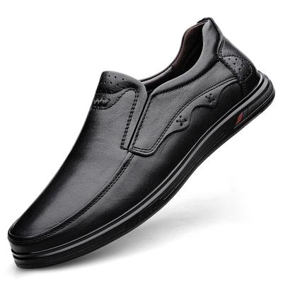Fashion Male Business Loafers Classic Slip On Flats Casual Footwear New Antiskid Driving Shoes Genuine Leather Men Boat Shoes Breathabl