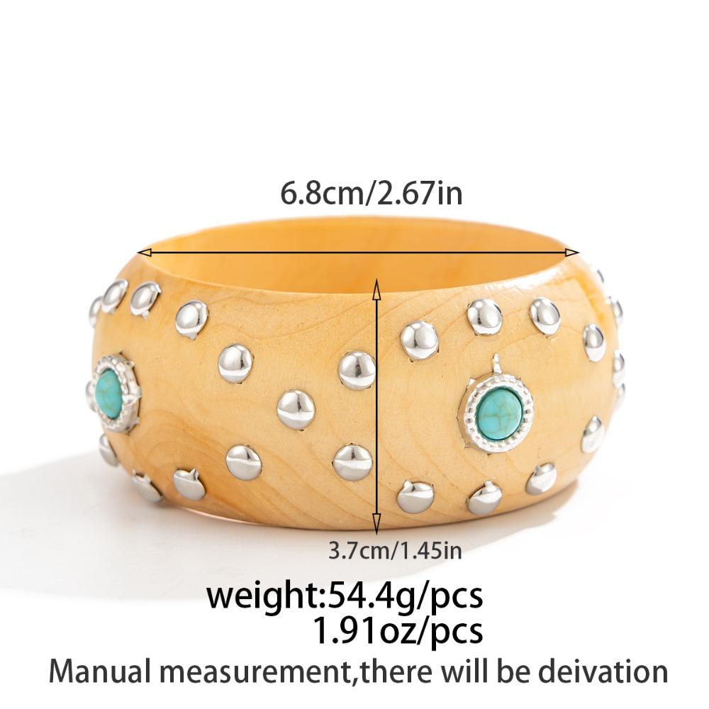 4 Colors Wooden Bracelet Vintage Finish Punk Hip Hop Bangle Vintage Wide Wood Bangle  Daily Wear