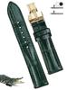[vinacreations] Pulseira de Relógio Crocodilo Verde 20mm com Fivela D, Pulseira de Relógio de Substituição Crocodilo Masculina com Pinos de Mola de Liberação Rápida, Fivela D Dourada,
