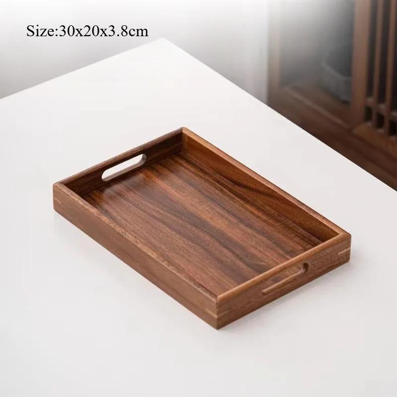 South American Walnut Wood Tray Rectangular Tray Tea Tray Household Tea Cup Storage Dessert Tray Restaurant Hotel Kitchen Decors