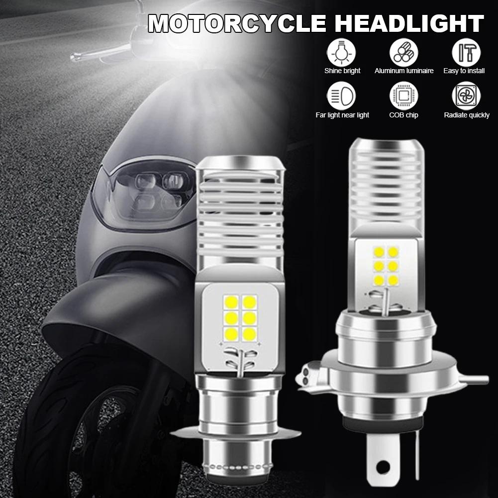 H4 P15D LED Headlight Bulb Super Bright 12V Car Running Lamp 6500K 6W High Low Beam IP68 Waterproof White Aluminum Plug and Play