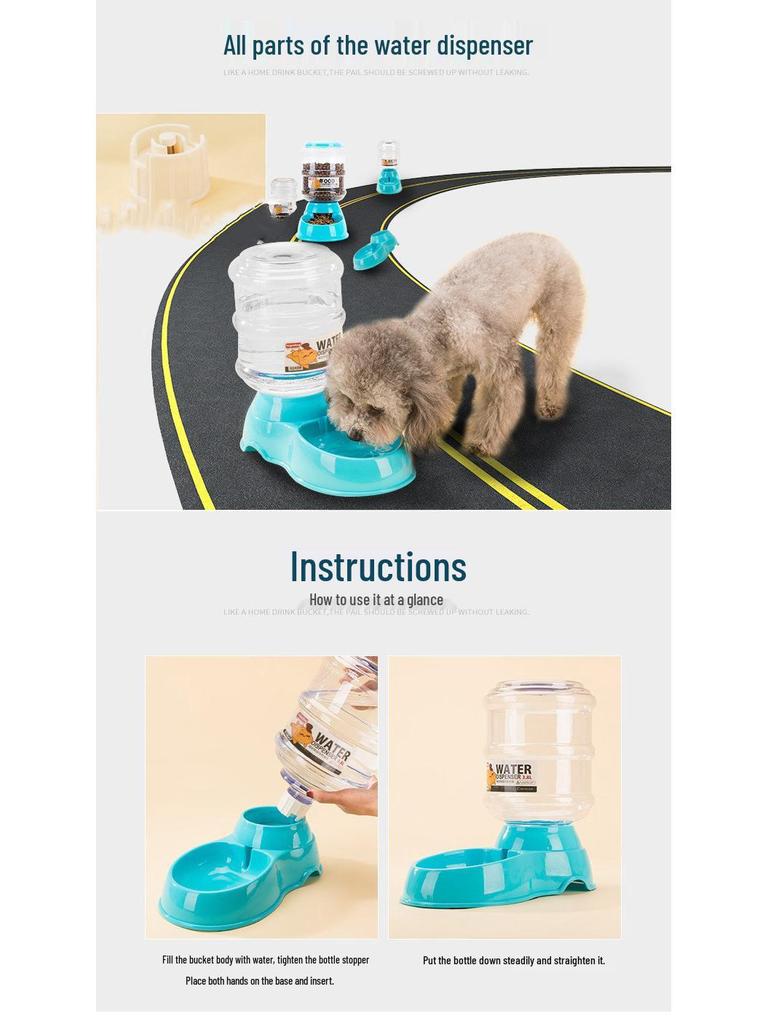 3.8L Automatic Pet Water Dispenser & Feeder for Cats and Dogs