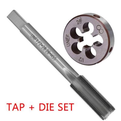2 pièces/ensemble Taraud et filière 1/2-28 UNEF HSS Filetage main droite - Outil pour machine de moulage