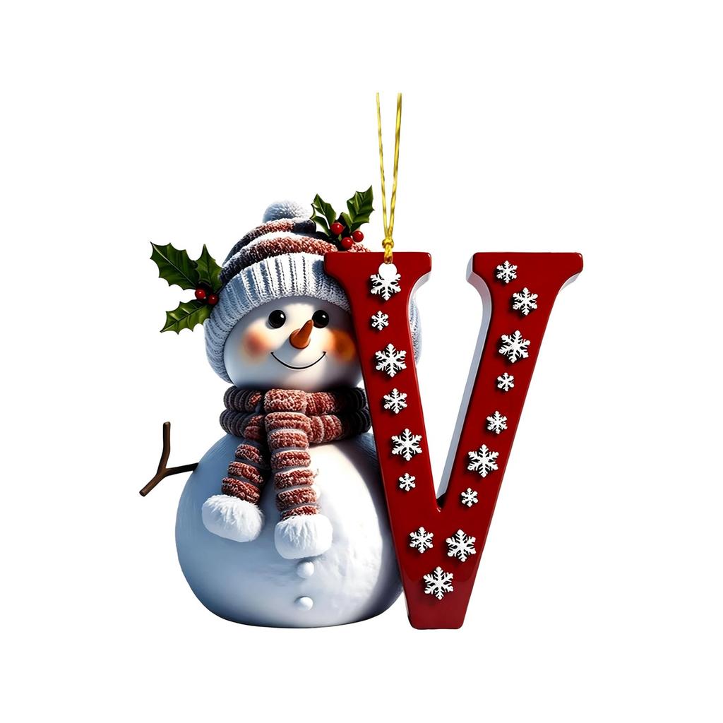 Acrylic Snowman Letter Car Hanging Ornament Christmas Car Decor