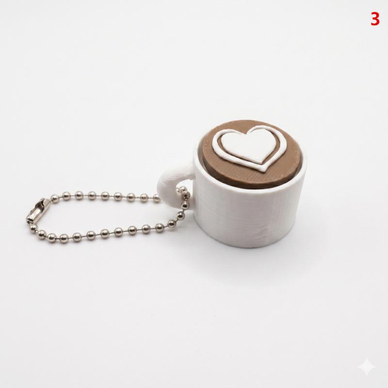 Mini Simulation Latte Coffee Cup Keychain Soft Press Anti-Anxiety Fidget Toy Lovely Ornament for Backpack Key Accessories