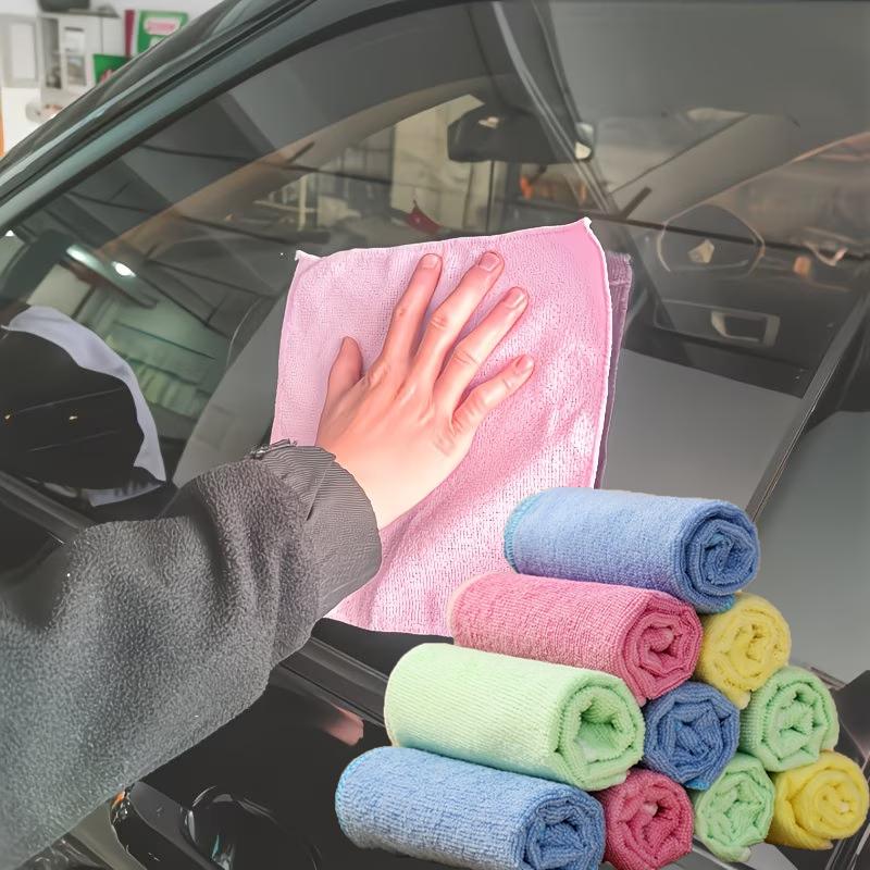 10pcs Super Absorbent Lint-Free Cleaning Cloths - Reusable Fast Drying Polyester Towels for Car,Kitchen Bathroom Glass,Detailing