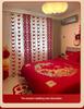 3D Butterfly Wedding Room Decoration Set: Double Happiness Curtains and Pull Flower Ornaments
