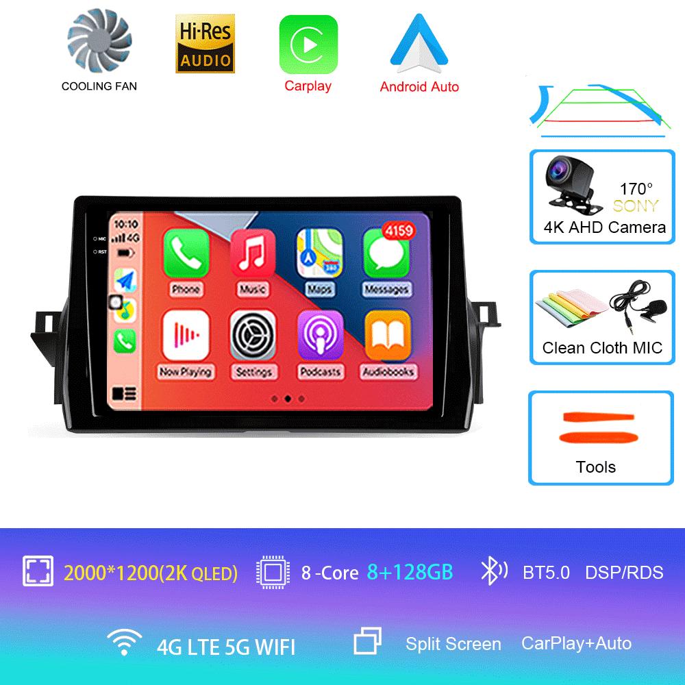 Car Radio Android 14 Carplay Auto For Toyota Camry VIII 8 XV70 2020-2021 Multimedia Video Player Navigation GPS Stereo Head Unit