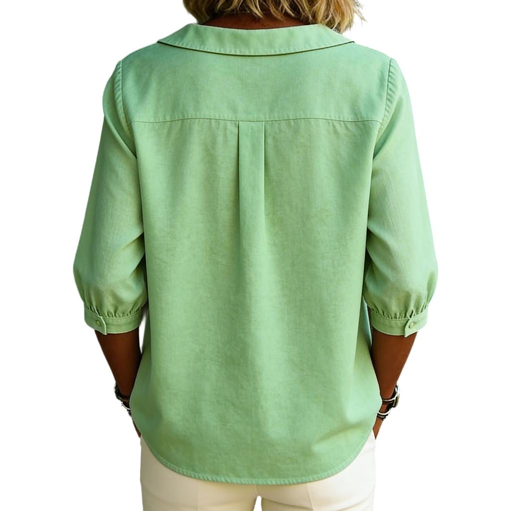 Women's Fashionable Casual 3/4 Sleeve Turtleneck Pullover Top