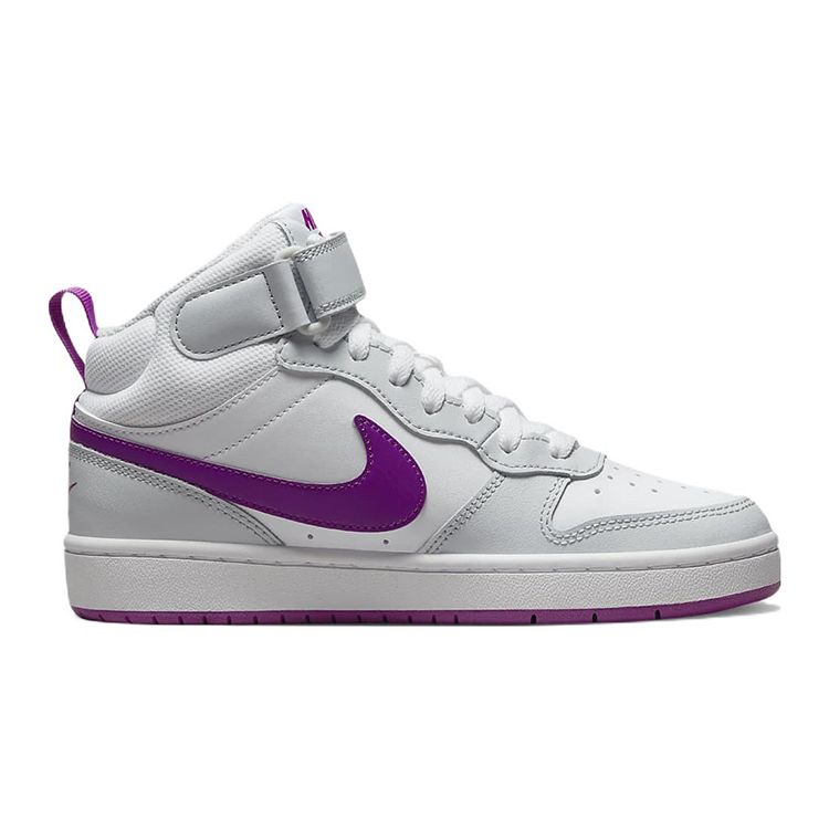 Nike Court Borough Mid 2 GS Pure Platinum Vivid Purple Kinder Sneaker Grau Weiß Mint-Schaum CD7782-009