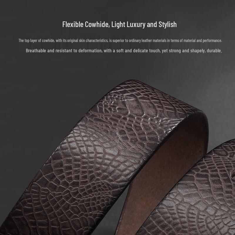 ZIPPO Men's Genuine Leather Pin Buckle Belt