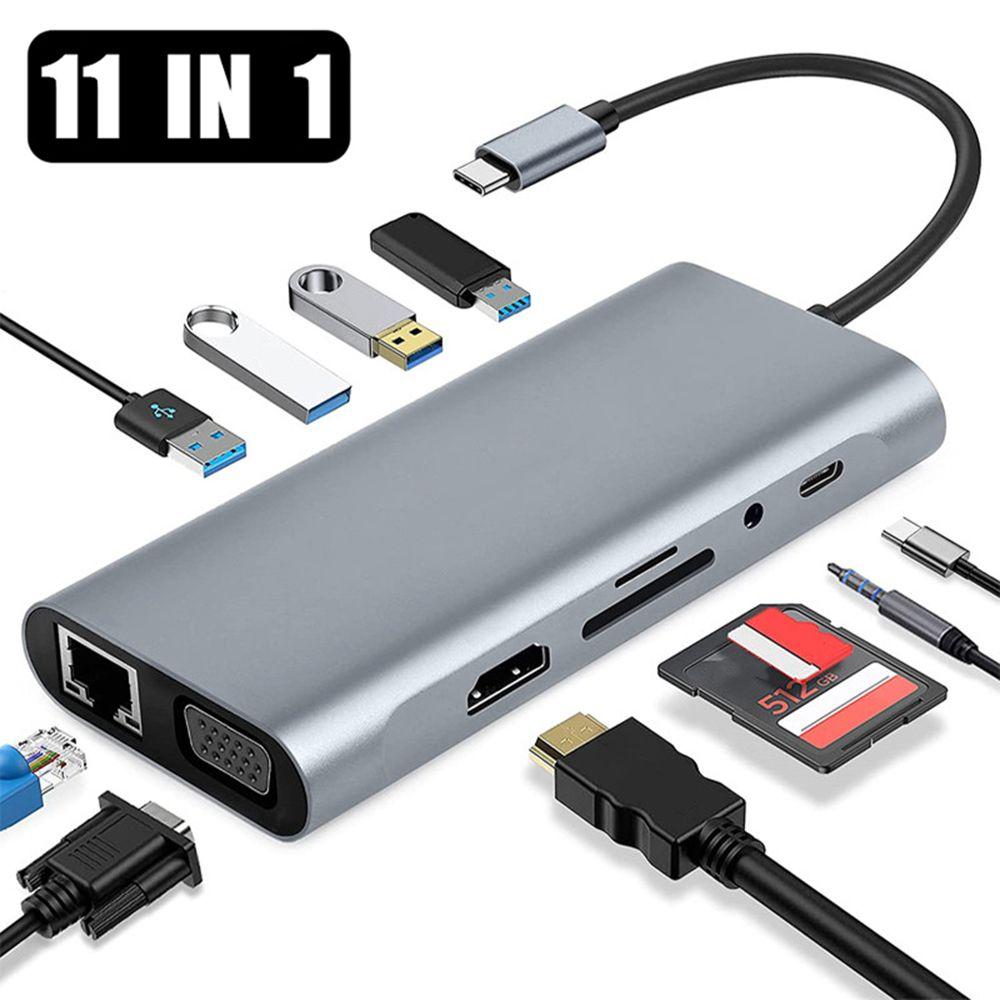 

Адаптер PD Зарядка USB 3.0 SD Reader Док-станция 4K HDMI USB Type-C Hub Rj45 Ethernet