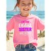 European sizes Cute And Playful Kids T Shirt With I M The Oldest Sister I Make The Rules Text Design In Pink And Black Colors Featuring Floral Accents