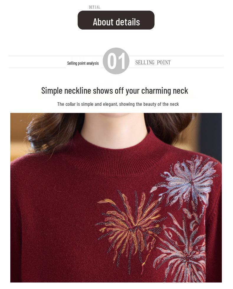 2025 Women's Plus Size Wool Sweater - 100% Wool Winter Base Layer, Loose Fit Fashionable Innerwear for Women