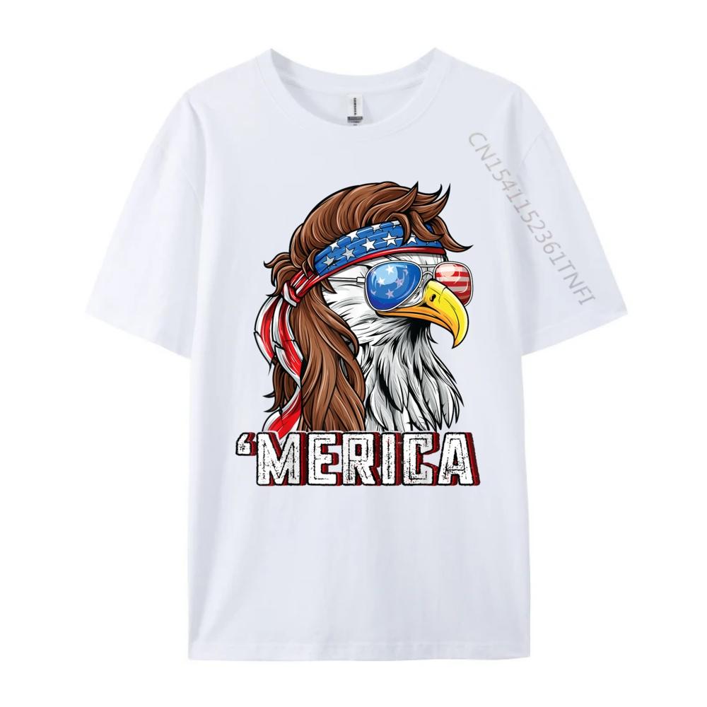 Merica USA American Flag Patriotic 4th of July Bald Eagle Funny Shirts Camiseta Easter Day