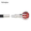 Red Glass Ball White Steampunk Cane Fashion Decorative Stick Gentleman Luxury Crosier Knob White Walking Stick 93cm