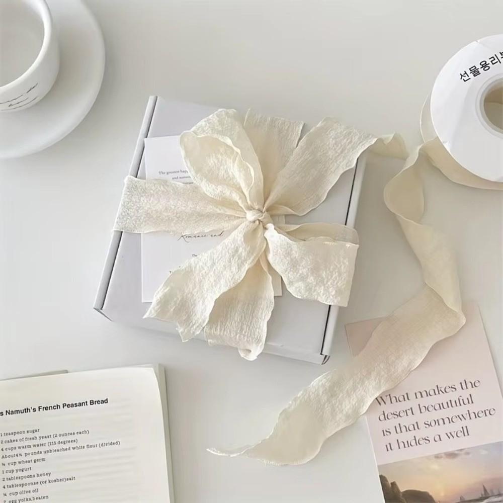 Palce 10 Yardů Skládaná Látková Stuha Bohatá Volánková Skládaná Šifonová Stuha Jednobarevné Stuhy Vlnitý Okraj Dekorace Kytic