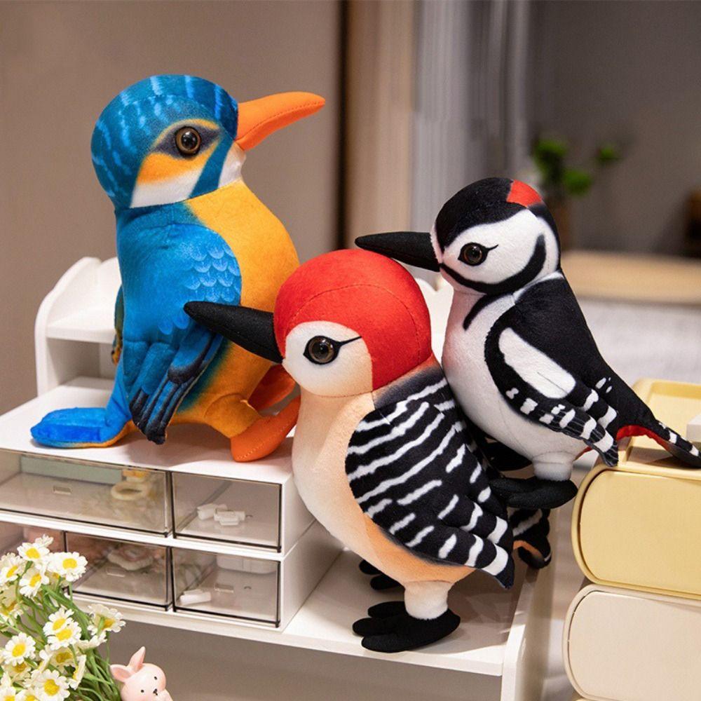 

Lifelike Lifelike Bird Plush Toys PP Cotton Simulation Bird Stuffed Doll Home Decor 20cm червоний