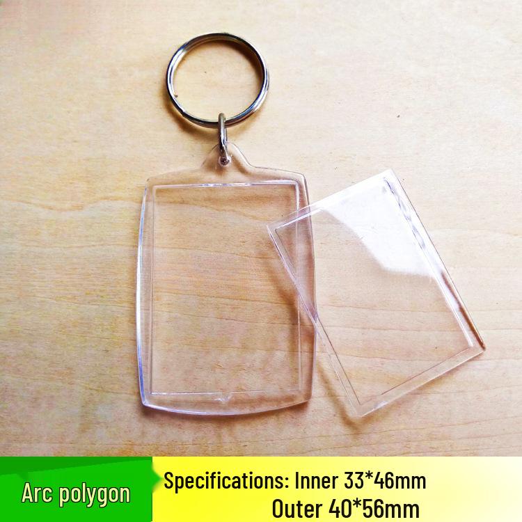 Transparent Photo Keychain Frame - Blank Keyring for Portrait Stickers