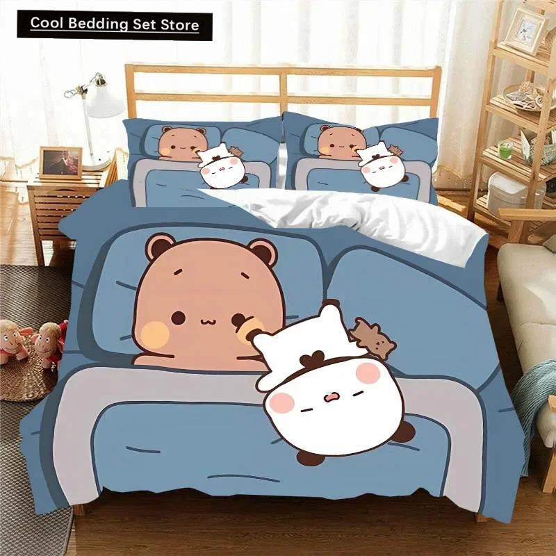 

Kawaii Bubu и Dudu 3D Printing Anime Комплект постельного белья Пододеяльник Одеяло Кровать Односпальная Двуспальная Полная King Queen Size Комплект постельного белья для детей EU single(135x200cm)