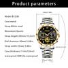 Binbond Latest Luxury Top Brand Men'S Watch Waterproof Luminous Timer Automatic Date Stainless Steel Man Quartz Movement Watch +Box
