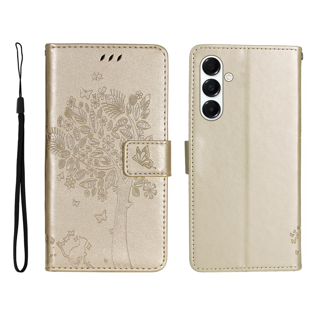 Für Samsung Galaxy A16 4G/Galaxy A16 5G/Galaxy A17 5G/Galaxy A26 5G Handyhülle mit Ständer Katzenbaum-Muster Leder-Portemonnaie Handy-Cover