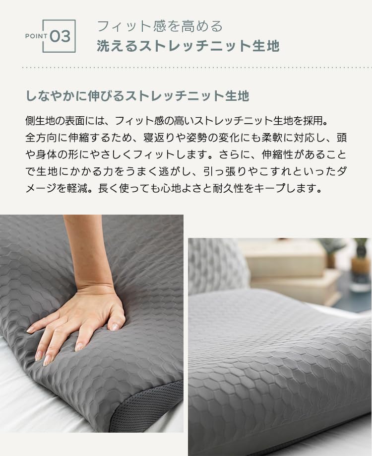 Fluffy Plus 4-Way Pillow with Adjustable Height and Firmness (PillowGray) - Floating Feel, Fit, Height Adjustable, Washable (Elastomer)