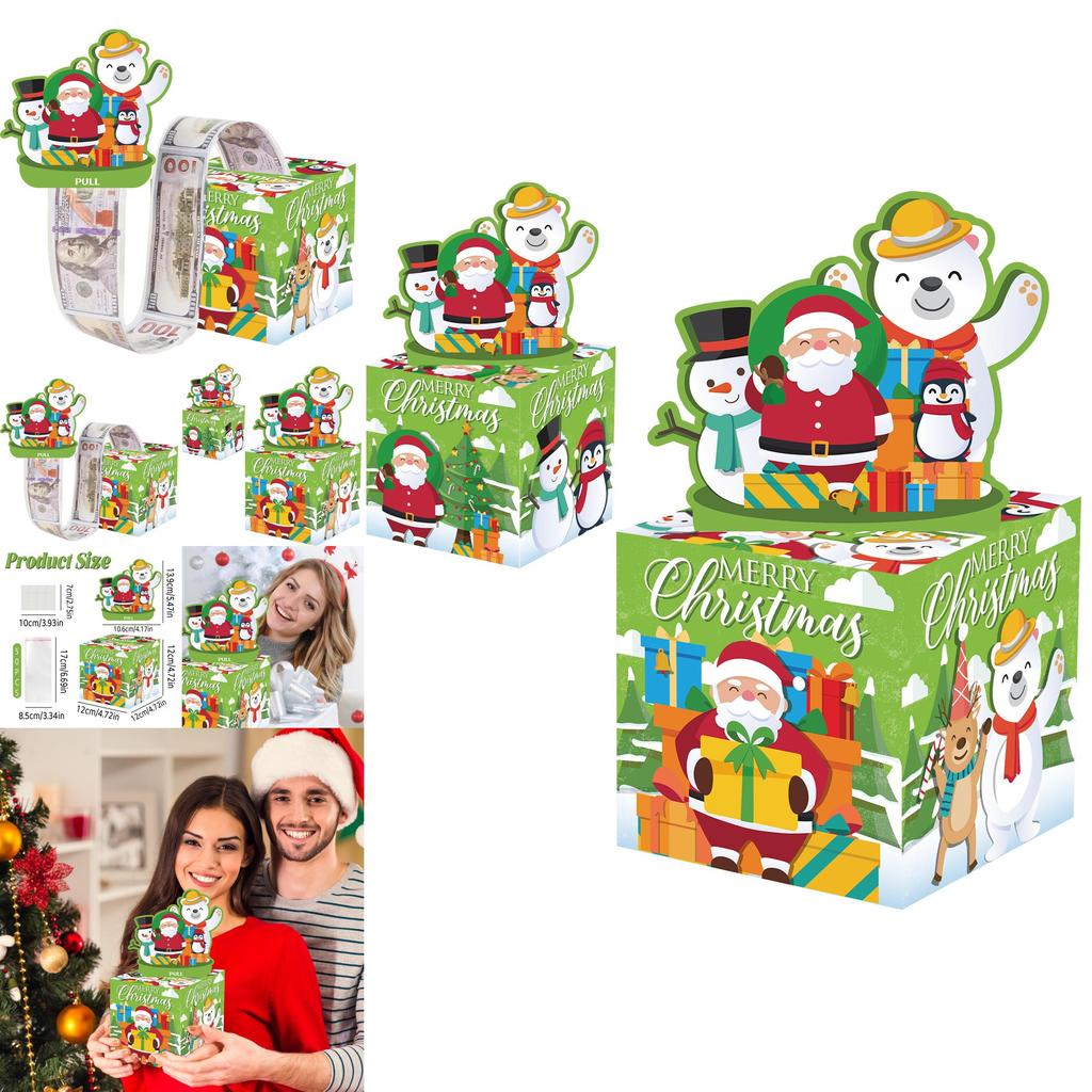 Green Penguin Snowman Christmas Party Centerpiece Coin Box For Holiday Gatherings