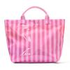Stylish Striped Pvc Tote Bag Large-capacity Handbag Lightweight Portable Travel Shoulder Bag Casual Waterproof Shopping Bag