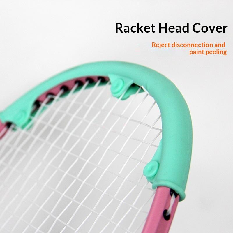 2Pcs 19cm Durable Silicone Badminton Racket Head Protection Strips Prevent String Breakage for Outdoor Indoor Sports Matches