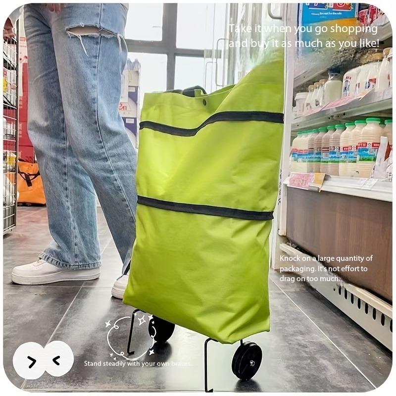 Portable Foldable Shopping Cart with Wheels - Lightweight Hand-Pulled Grocery Cart for Home, Compact De… More