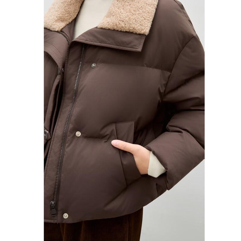 Qiushui Yiren Women's Retro Faux Fur Collar Down Jacket