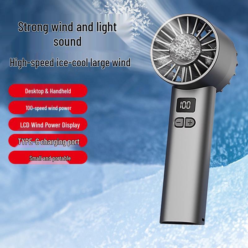 100-Speed Handheld Mini Fan - Lightweight, Silent, Portable, Long Battery Life, JK107 Not Specified