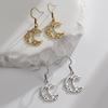 2025 Stylish Stainless Steel Moon Flower Cut-out Earrings for Women