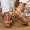 Fashion Bohemian Style Flat Sandals for Women Summer 2025 Clip Toe Gladiator Sandals Woman Plus Size Soft Bottom Beach Shoes Flip Flops