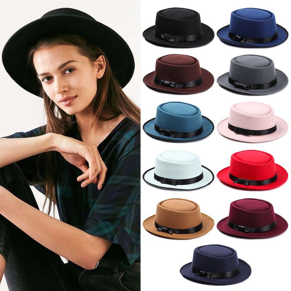 Abito Vintage Autunno Inverno per Performance Teatrale Festa da Ballo Cappello da Cowboy a Tesa Larga in Lana Cappello Panama Fedora Cappello Jazz