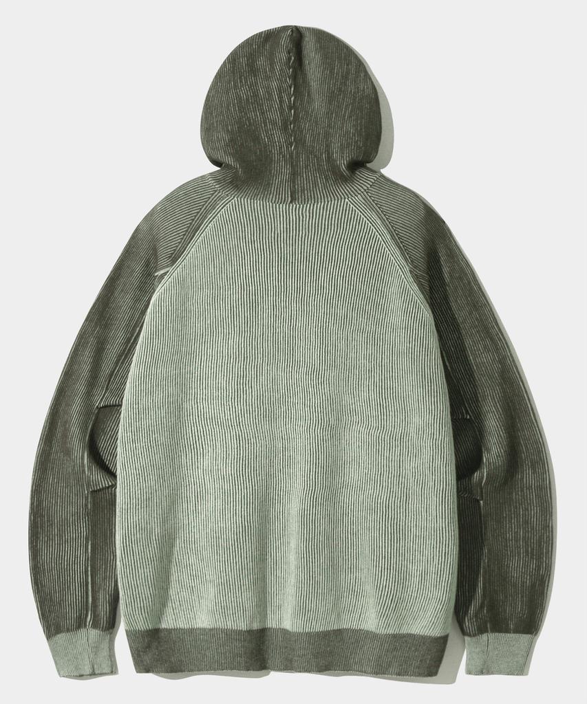 Dimiteulibeullaeg Vlad Type-A Two-Tone Long Sleeve Hooded Knit_Olive