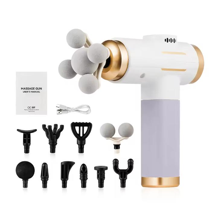 Portable Fascia Gun Multi-Head Deep Tissue Percussion Neck Back Body Massager Relaxation Fitness Slimming Muscle Massager