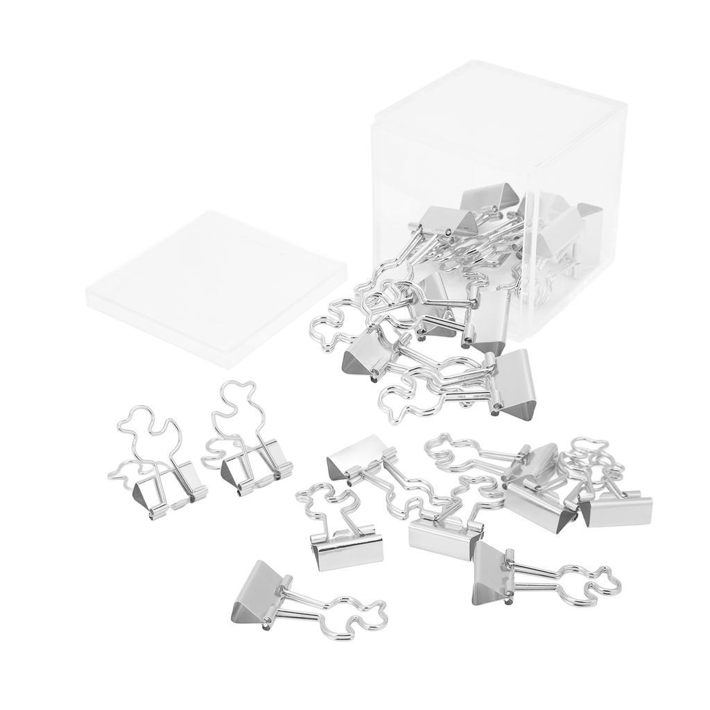 20Pcs Paper Clips Strong Clamping Force  Iron Little Duck Design Wide Application Small Binde