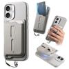 iPhone 17 Magnetic Card Holder Case with Anti-Lost Strap & Drop-Proof Cover, Compatible with 15 Pro & 16 Pro Models