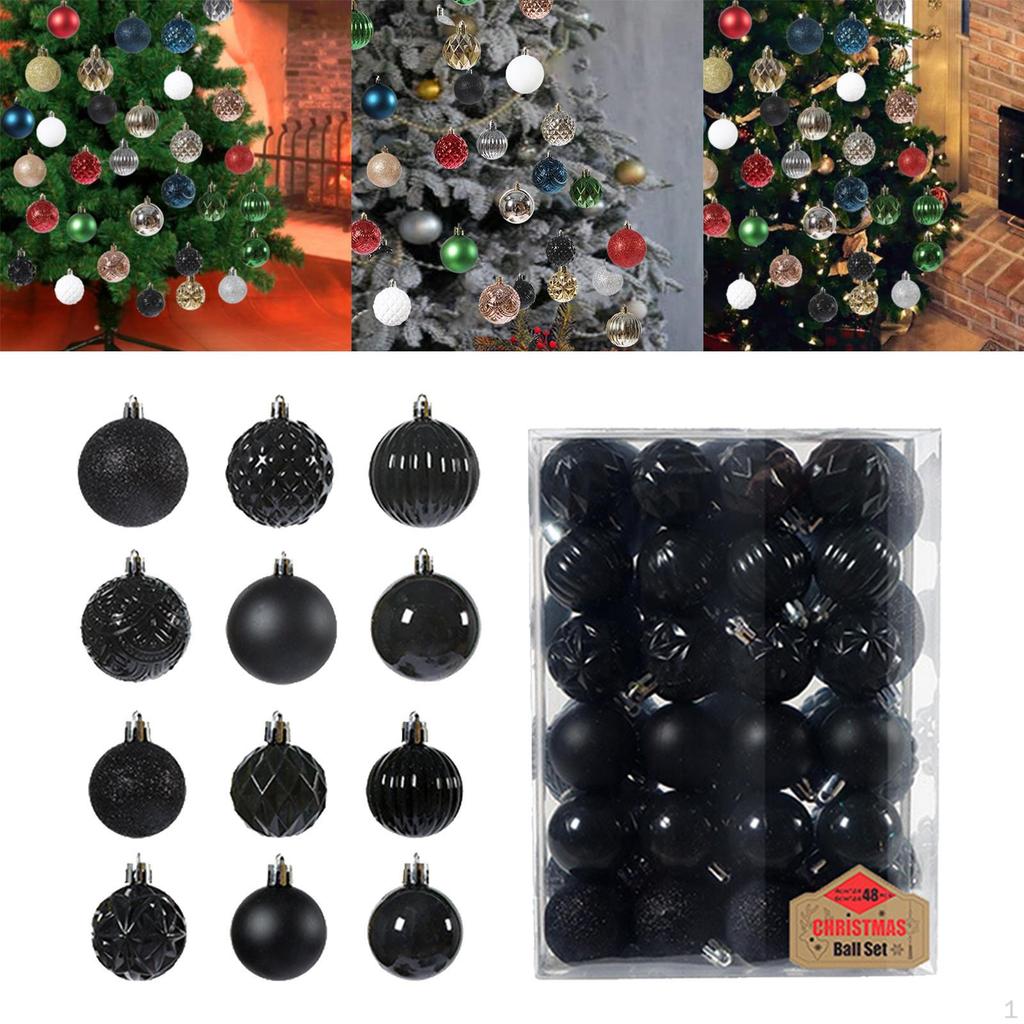 48 Pieces Christmas Balls Pendant Shatterproof for Party Wedding Decor