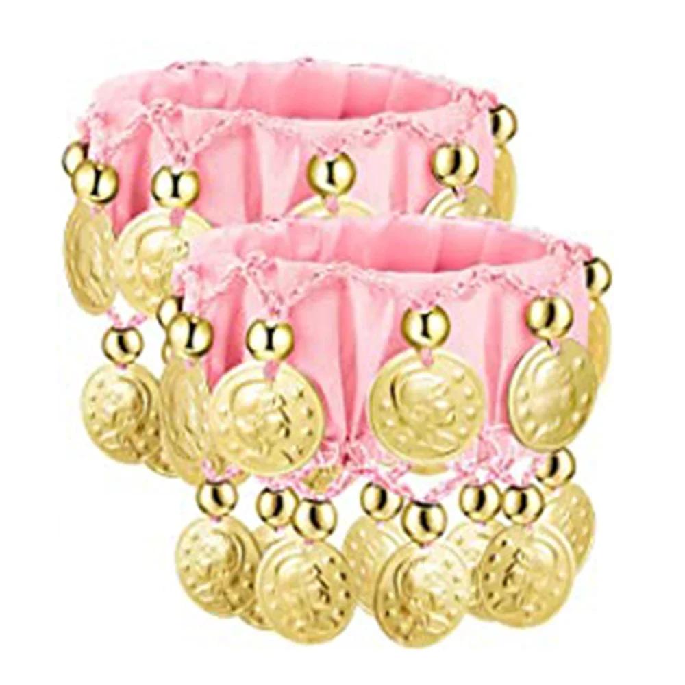 A Pair Of Bracelets Performance Costumes Props and Accessories Indian Belly Dance Bracelets Wrist Ankle Cuffs Bracelets Women