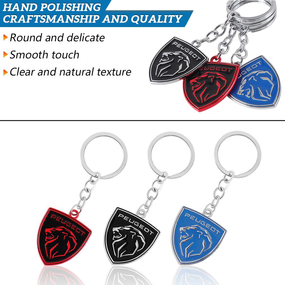 2026 Het Bilklistermärke 3D Metall Lejon Nyckelring Bilnyckelring Tillbehör För Peugeot 207 3008 206 208 308 307 407 508 2008 5008 10