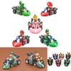 Super Mario Bros Kart Pull Back Car Action Figure Set 6 Pcs Colorful Collectibles